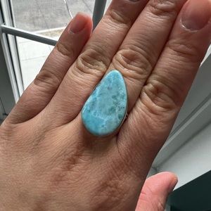 Beautiful unique genuine Larimar ring